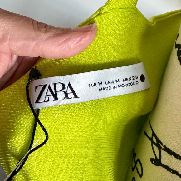 Zara Lime Green Ruched Dress - Picture 6 of 7